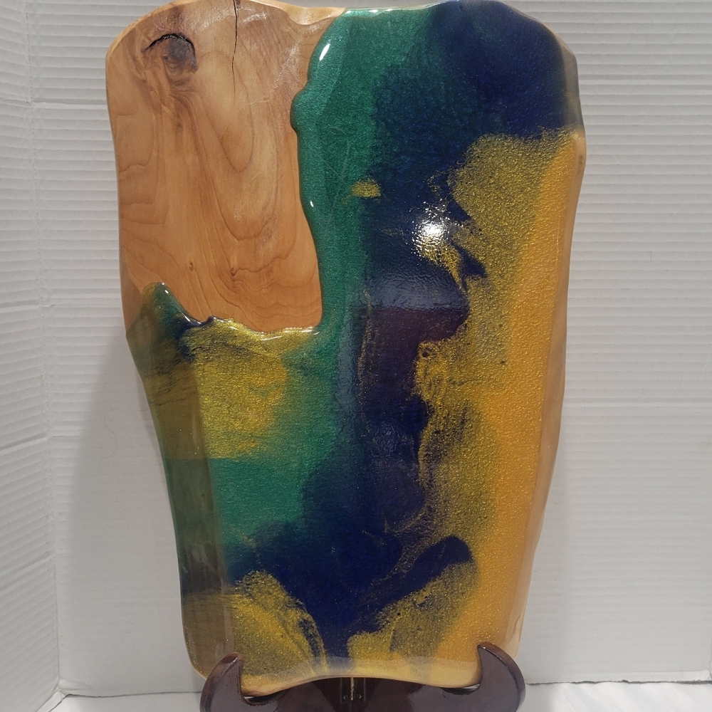 Custom Unique Epoxy River Flow Rectangular Charcuterie Serving Tray